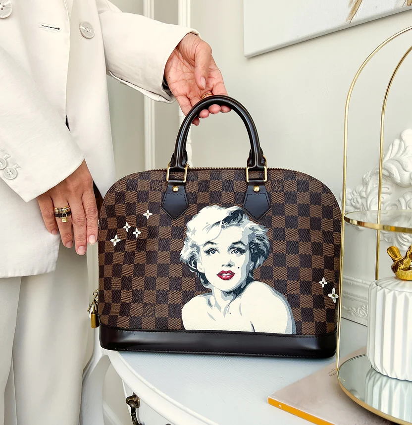 Customized Louis Vuitton bag with hand-painted artwork